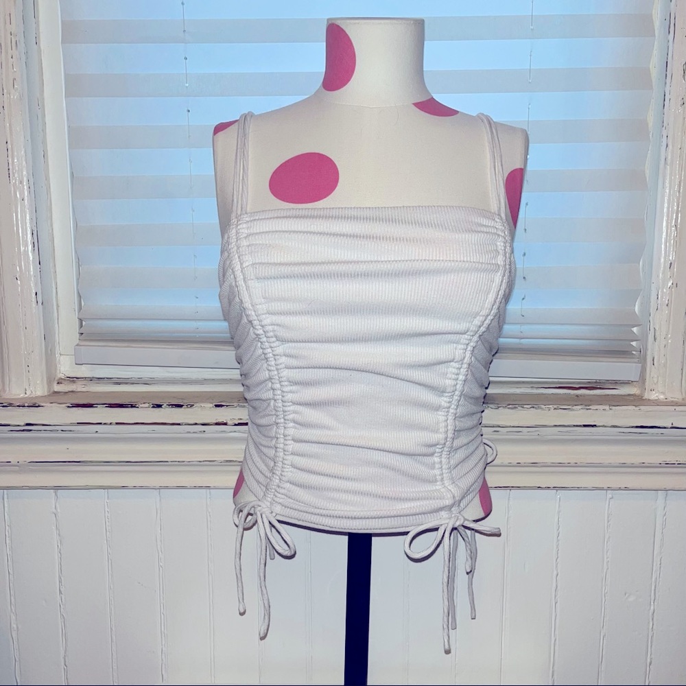 Princess Polly Ruched White Tank